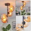 Koyoto ceiling light, globe light Amber, 4-light sources
