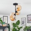 Koyoto ceiling light, globe light Amber, 4-light sources