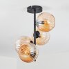 Koyoto ceiling light, globe light Amber, 4-light sources