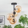 Koyoto ceiling light, globe light Amber, 4-light sources