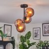Koyoto ceiling light, globe light coppery, 4-light sources