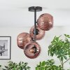 Koyoto ceiling light, globe light coppery, 4-light sources