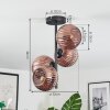 Koyoto ceiling light, globe light coppery, 4-light sources