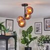 Koyoto ceiling light, globe light coppery, 4-light sources