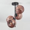 Koyoto ceiling light, globe light coppery, 4-light sources