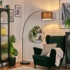 Bassagoda floor lamp, Arch lamps chrome, black, 1-light source, Fabric lampshade