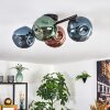 Ripoll ceiling light, globe light blue, green, coppery, 4-light sources