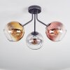 Koyoto ceiling light, globe light 42 cm gold, clear, coppery, Smoke-coloured, 3-light sources