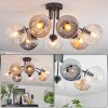 Ripoll ceiling light, globe light Amber, clear, Smoke-coloured, 7-light sources