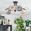 Ripoll ceiling light, globe light Amber, clear, Smoke-coloured, 7-light sources