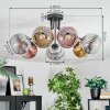 Ripoll ceiling light, globe light chrome, gold, clear, coppery, Smoke-coloured, 7-light sources
