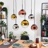 Gastor hanging light, globe light, pendant light chrome, gold, clear, coppery, Smoke-coloured, 6-light sources