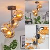 Ripoll ceiling light, globe light Amber, 4-light sources