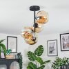 Ripoll ceiling light, globe light Amber, 4-light sources