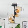 Ripoll ceiling light, globe light Amber, 4-light sources