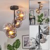Ripoll ceiling light, globe light clear, Smoke-coloured, 4-light sources