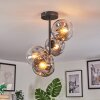 Ripoll ceiling light, globe light clear, Smoke-coloured, 4-light sources