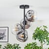 Ripoll ceiling light, globe light clear, Smoke-coloured, 4-light sources
