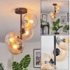 Koyoto ceiling light, globe light 32 cm Amber, clear, 4-light sources