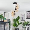 Koyoto ceiling light, globe light 32 cm Amber, clear, 4-light sources