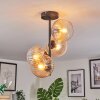 Koyoto ceiling light, globe light 32 cm Amber, clear, 4-light sources
