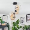 Koyoto ceiling light, globe light 32 cm Amber, clear, 4-light sources