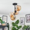 Ripoll ceiling light, globe light Amber, 4-light sources