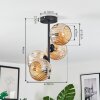 Ripoll ceiling light, globe light Amber, 4-light sources