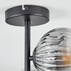 Ripoll ceiling light, globe light chrome, clear, Smoke-coloured, 4-light sources