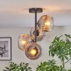 Ripoll ceiling light, globe light clear, Smoke-coloured, 4-light sources