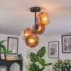 Ripoll ceiling light, globe light clear, coppery, 4-light sources