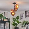 Ripoll ceiling light, globe light clear, coppery, 4-light sources