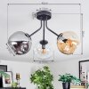 Ripoll ceiling light, globe light Amber, clear, Smoke-coloured, 3-light sources