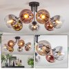 Koyoto ceiling light, globe light 82 cm gold, clear, coppery, Smoke-coloured, 7-light sources