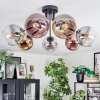 Koyoto ceiling light, globe light 82 cm gold, clear, coppery, Smoke-coloured, 7-light sources