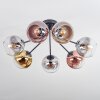 Koyoto ceiling light, globe light 82 cm gold, clear, coppery, Smoke-coloured, 7-light sources