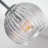 Koyoto ceiling light, globe light 82 cm clear, Smoke-coloured, 7-light sources