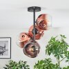 Ripoll ceiling light, globe light clear, coppery, 4-light sources