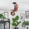 Ripoll ceiling light, globe light clear, coppery, 4-light sources