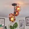 Ripoll ceiling light, globe light clear, coppery, 4-light sources