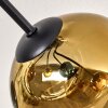 Ripoll ceiling light, globe light blue, gold, coppery, 6-light sources