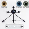 Ripoll ceiling light, globe light blue, gold, green, 6-light sources