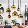 Gastor hanging light, globe light, pendant light gold, clear, 6-light sources