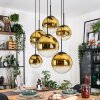 Gastor hanging light, globe light, pendant light gold, clear, 6-light sources