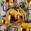 Gastor hanging light, globe light, pendant light gold, clear, 6-light sources