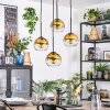 Koyoto hanging light, globe light, Cluster pendant lamp 35 cm gold, clear, 4-light sources