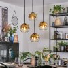 Koyoto hanging light, globe light, Cluster pendant lamp 35 cm gold, clear, 4-light sources