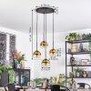 Koyoto hanging light, globe light, Cluster pendant lamp 35 cm gold, clear, 4-light sources
