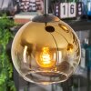 Koyoto hanging light, globe light, Cluster pendant lamp 35 cm gold, clear, 4-light sources