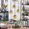 Koyoto hanging light, globe light, Cluster pendant lamp 35 cm gold, clear, 4-light sources